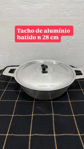 TACHO GROSSO NUMERO 28 CM DE ALUMINIO BATIDO COM BAQUELITE