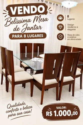 Mesa 8 lugares 1,5x1,5