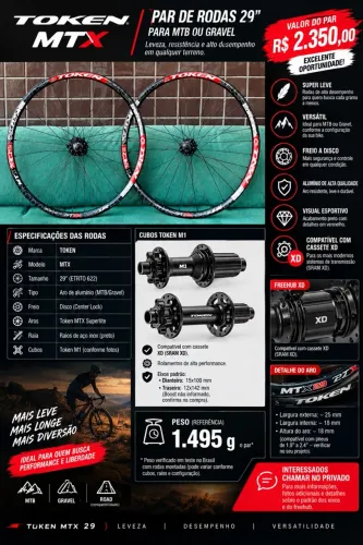 Rodas MTB ou Gravel (TOKEN)