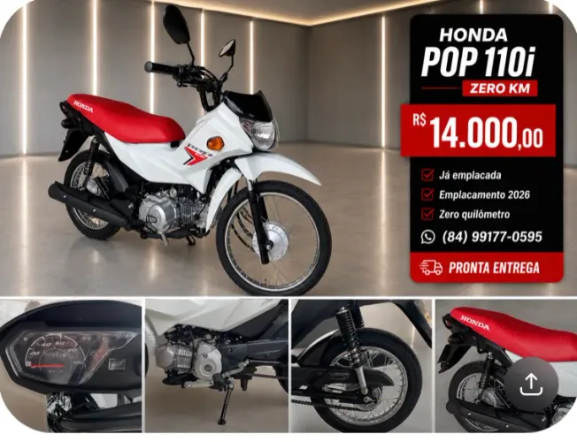 Moto pop emplacada 2026