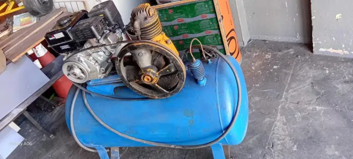compressor ar motor gasolina 4t 6hp 200 litros 1 cabecote usado