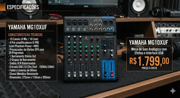 Mesa de som Yamaha MG10 xuf 