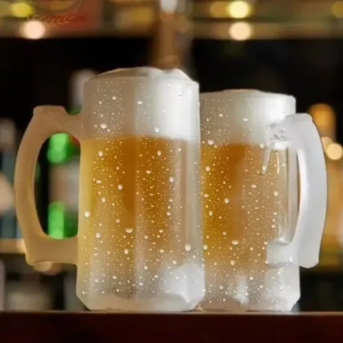 Canecas de chopp 370ml de vidro aceito cartão 