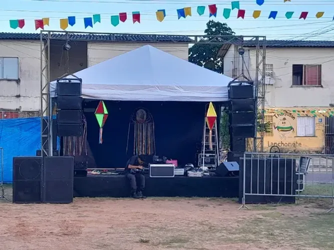 Som palco luz tenda grid painel led