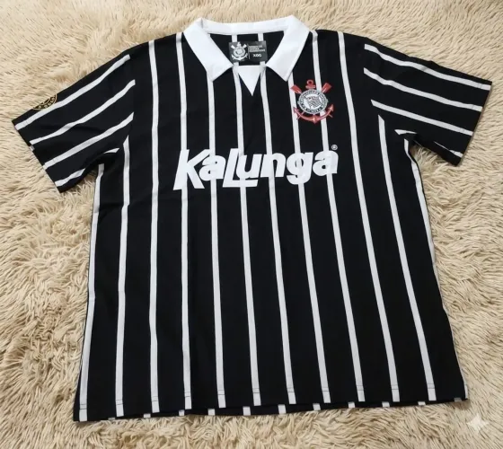Camisa Corinthians Retrô Kalunga Listrada - Tamanho G (Nova)