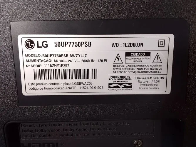 TV LG 50UP7750PSB