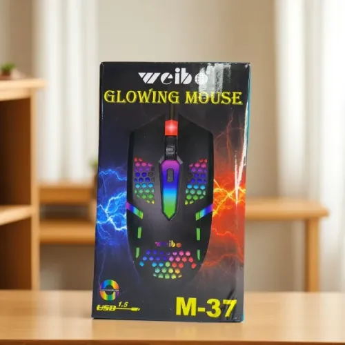 Mouse Gamer com Fio USB Led RGB Glowing M37 Cibo an8