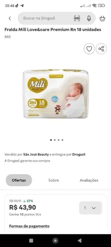 Vendo Fralda milli RN