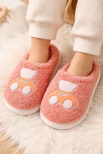 Pantufa Infantil Peluciada Urso Rosa