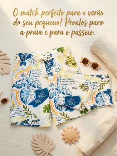 Short+sunga roupa de banho masculino infantil e juvenil 
