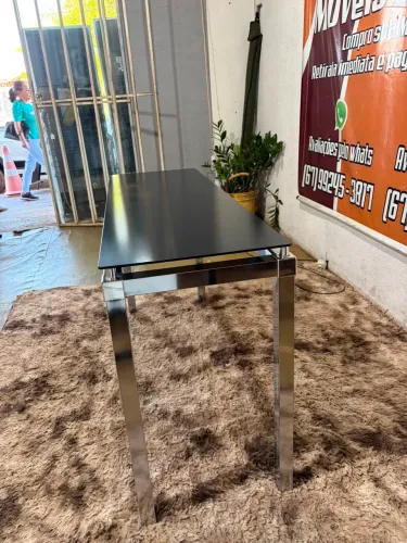 Aparador em inox com vidro (entrego)