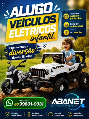 Veículo elétrico infantil para aluguel