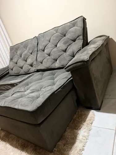 Sofá retrátil e reclinável auto padrão top luxo frete grátis