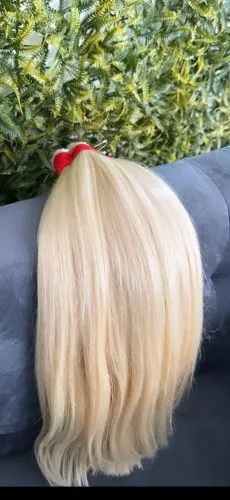 Cabelo humano loiro global 55cm