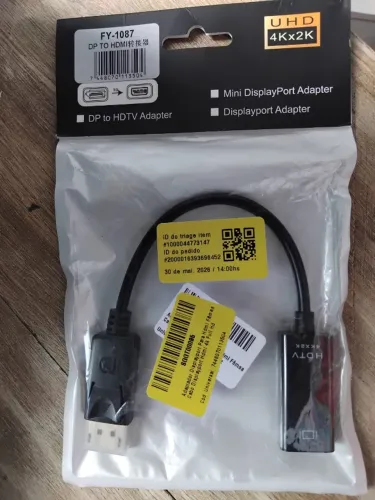 Adaptador DisplayPort DP para HDMI+Cabo HDMI Macho para USB Macho+Cabo HDMI Padrão