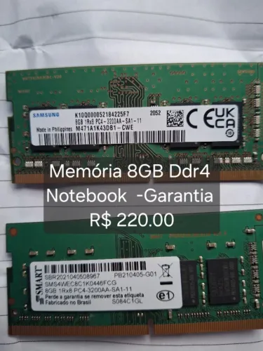 8GB DDR4 Notebook - Garantia.