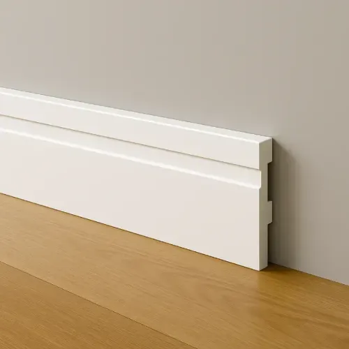 Rodapé Poliestireno 10cm Frisado Branco 8 peças Eucafloor