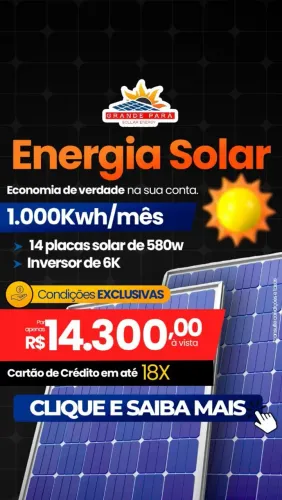 Kit Energia Solar On-Grid 1.000kwh/mês Com Placa Solar Bifacial.
