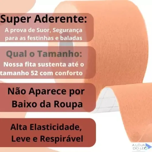 fita levanta seios boob tape fita up bege sutiã invisível 5cmx5m ns-3360