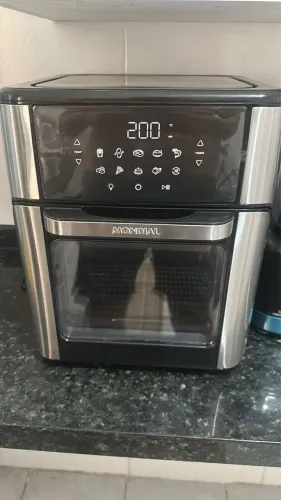 Fritadeira e Forno Eletrico Mondial Air Fryer Afon -12L-bi - Preto/Inox