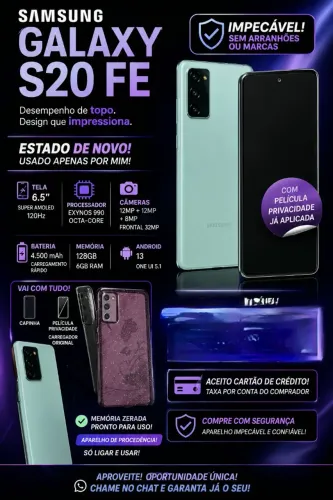 Galaxy S20Fe 128GB, 6GB de RAM