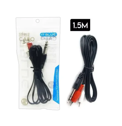 Cabo P10 Estéreo para 2 Rca 1,5m It-Blue