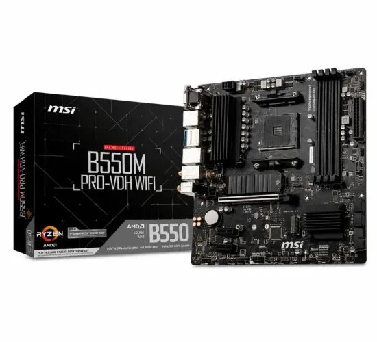 Placa Mãe MSI B550M VDH wifi, chipset B550 e socket AM4
