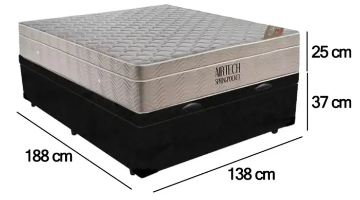 Cama Box Baú Casal Ortobom AirTech SpringPocket - Praticamente Nova!