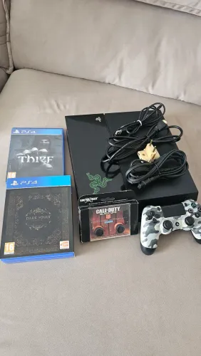 Ps4 Fat 500gb + controle original + 4 jogos fisicos + Kontrolfreek