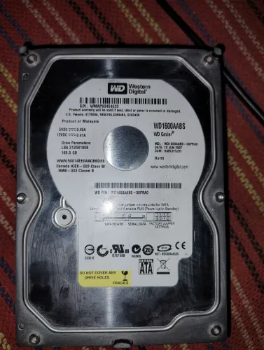 VENDO HD USADO FUNCIONANDO PERFEITAMENTE DE 160 GB SÓ CHAMAR VALOR SIMBÓLICO.