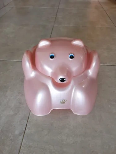 Troninho (penico) infantil ursinho rosa