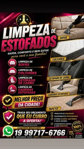 Limpeza de estofados, sofás, bancos de carro, tapetes,capertes, cadeiras e colchões