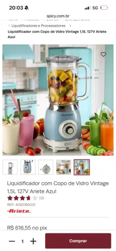 LiquidificadorARIETE Italian azul vintage 220v
