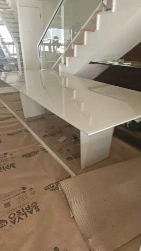MESA DE LACA E VIDRO 10 LUGARES