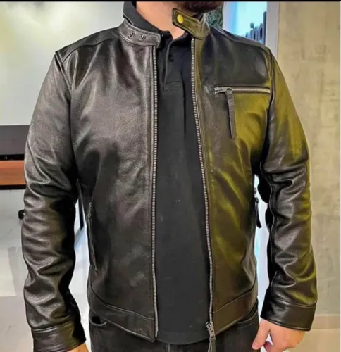Jaqueta de couro masculina