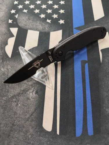 Canivete Ontário RAT Model II Randall's Adventure Training Black Plain Blade, BLK Nylon