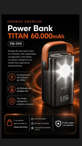 Carregador Portátil 60000 Mah Hrebros para Star Link