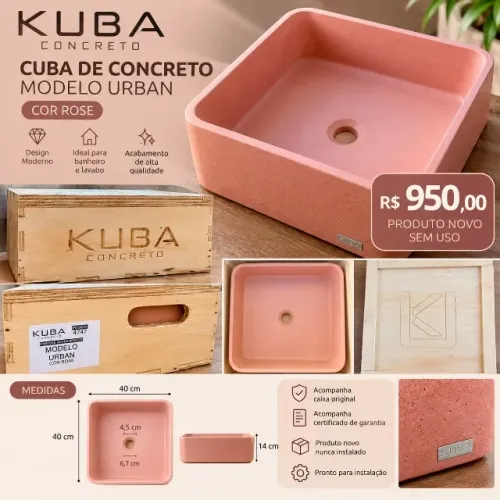 Cuba KUBA Concreto Urban Rose 40x40 - Nova