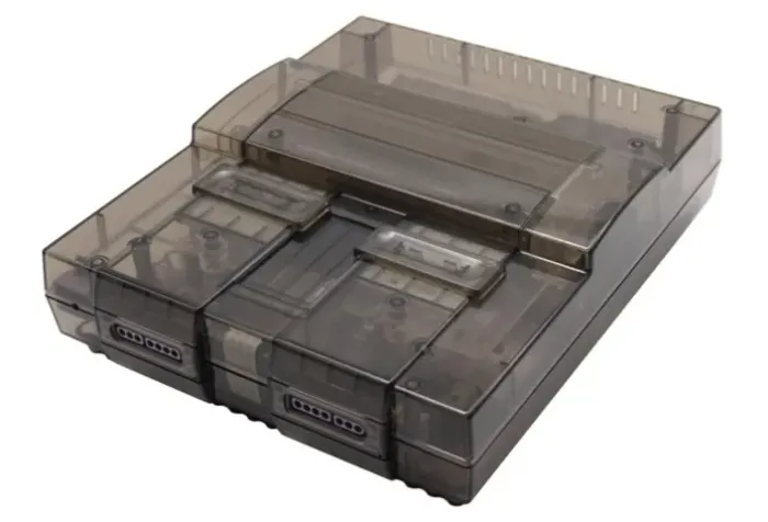Carcaça Snes BITFUNX preta translúcida (nova na caixa) 