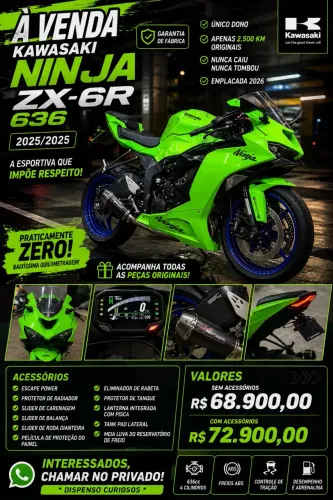 Kawasaki ZX6R (636) Único Dono