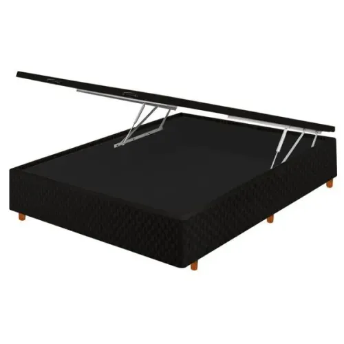 Base Box Bau Casal- Cama em Veludo - Box Bau 1,38m