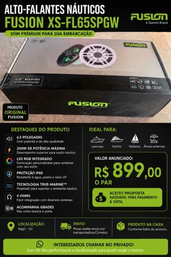 ? ALTO-FALANTES NÁUTICOS FUSION XS-FL65SPGW 6,5? RGB ? O PAR!