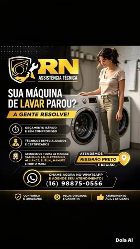 Máquina de lavar roupa (assistência técnica, todos os modelos)
