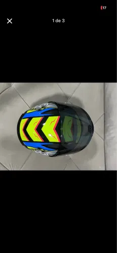 Capacete LS2 FF353 Rapid Alex Barros Amarelo e Azul Brilhante Masculino