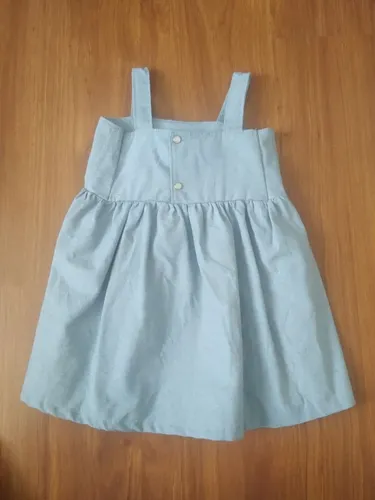 vestido infantil alakazoo jeans com laço - entrego