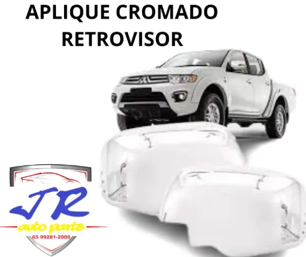 Par Apliques Retrovisores Cromados L200 Triton 2008 2009 2010 2011 2012 2013 2014 2015