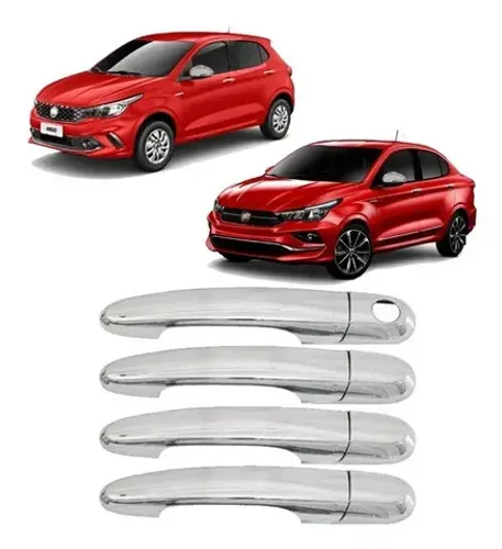 Kit Aplique Maçanetas Cromadas Fiat Argo e Fiat Cronos 2018 à 2021 - Shekparts