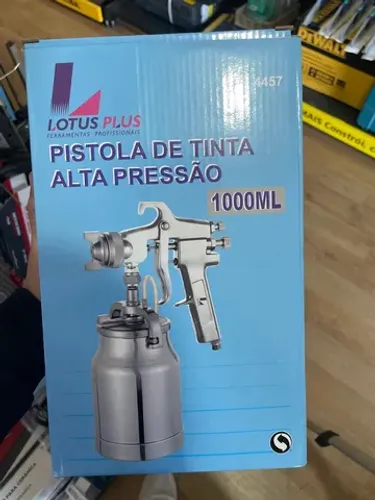 Pistola de Pintura Pneumática Alta Pressão 1 Litro Alumínio Lotus 4457