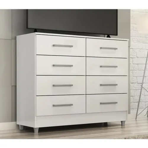 Comoda Raissa Dupla 8G Branco - Frete Grátis - Receba Hoje