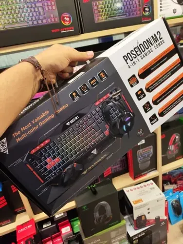 Kit Teclado+Mouse+Headset+MousePad Gamdias Poseidon M2-Novo Lacrado - Parcelamos Sem Juros